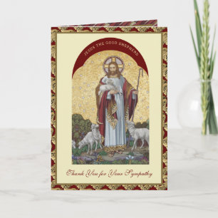 Funeral Sympathy Thank You Jesus Good Shepherd Card