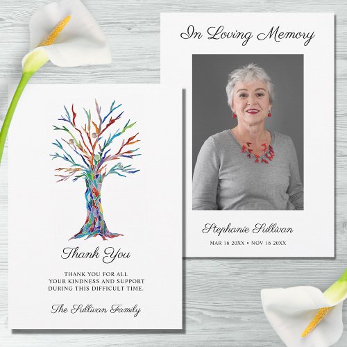 Funeral Sympathy Thank You Photo Card