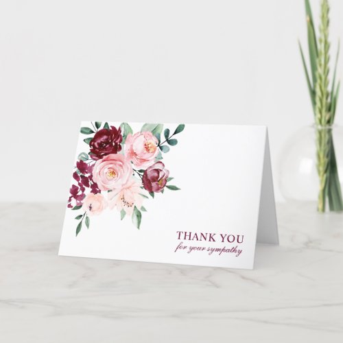 Funeral Sympathy Thank You Watercolor Floral