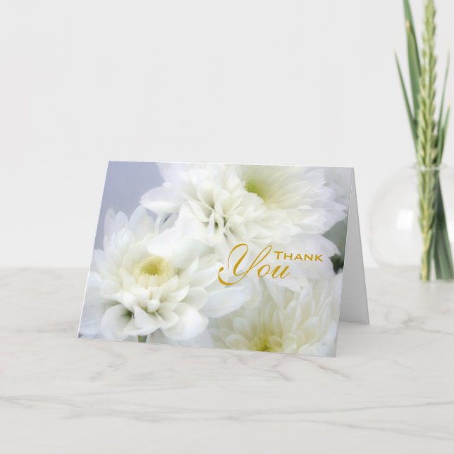 Funeral Sympathy White Floral Thank You (Front)