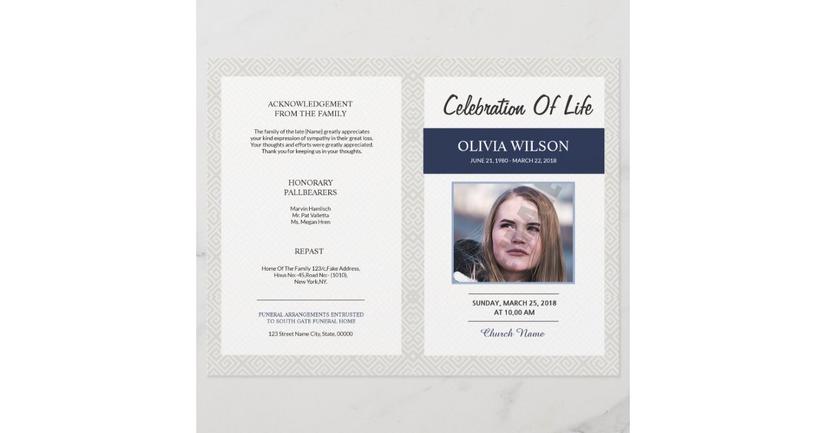 Funeral Template | Zazzle