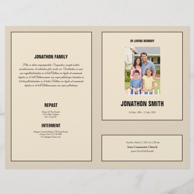 Funeral Template Brochure Flyer (Front)