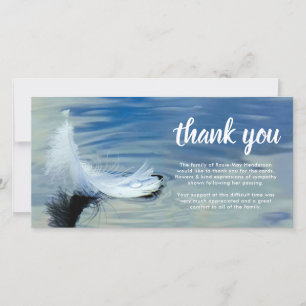Funeral Thank You Bereavement White Feather Card