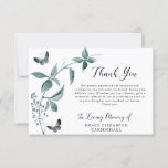 Funeral Thank You Butterfly Botanical Green