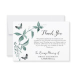 Funeral Thank You Butterfly Botanical Green Funeral Thank You Butterfly Botanical Green
