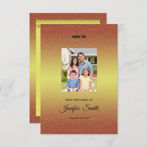 Funeral Thank You Card