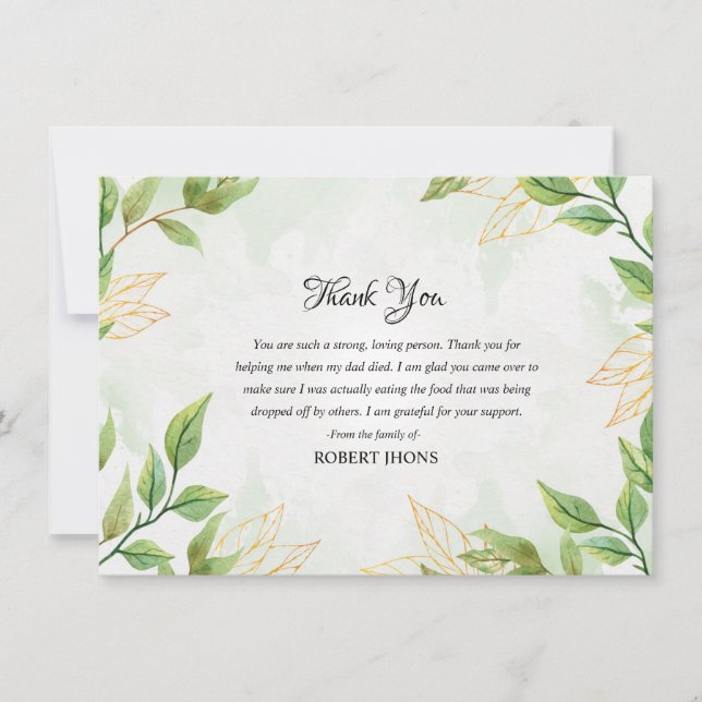 Funeral Thank You Card (Front)