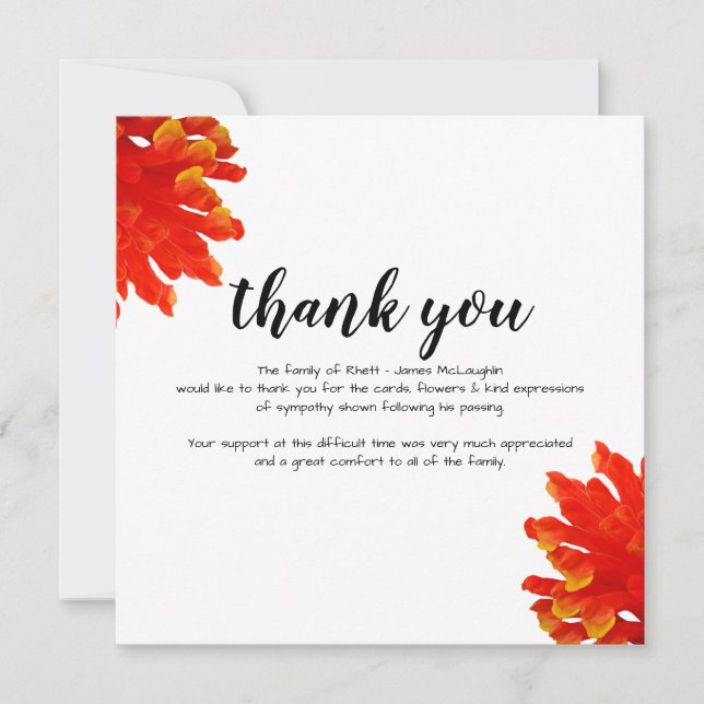 Funeral Thank you Card (Front)