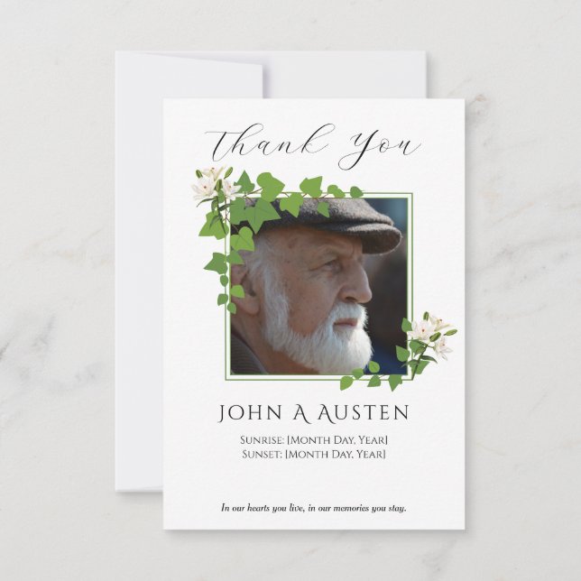 Funeral Thank You Card  (Back)