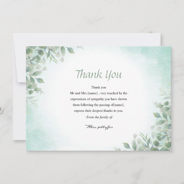 Funeral Thank You Card (Front)