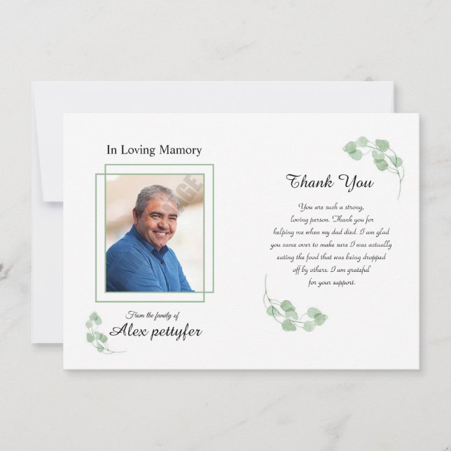 Funeral Thank You Card (Front)