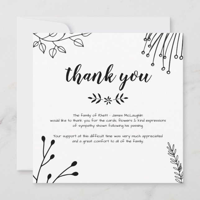 Funeral Thank you Card (Front)