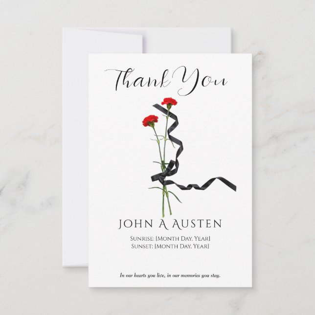 Funeral Thank You Card  (Back)