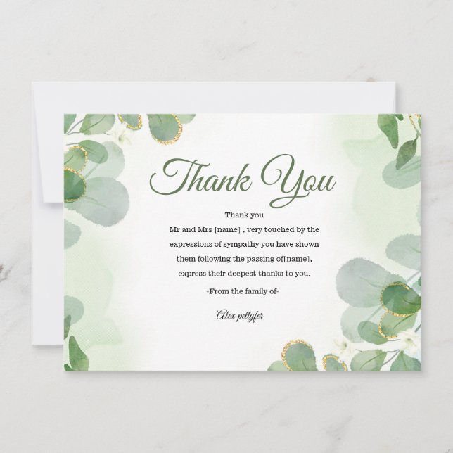 Funeral Thank You Card (Front)