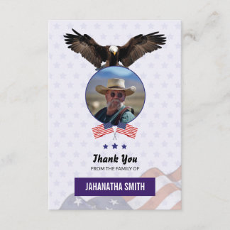 Funeral Thank You Card Military Army
