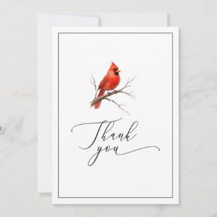 Funeral Thank You Card with Cardinal Personalized