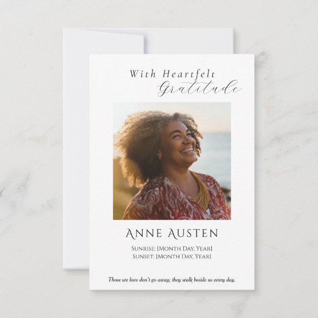 Funeral Thank You Card – With Gratitude (Back)