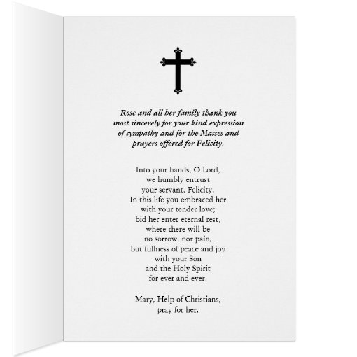 Funeral Thank You Cards | Immaculate Heart Mary 02 | Zazzle