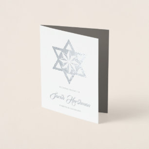 Funeral Thank You Cards Jewish Silver Foil