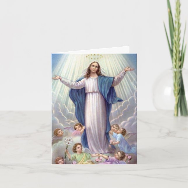 Funeral Thank You Cards | Our Lady Holy Rosary 4 (Front)