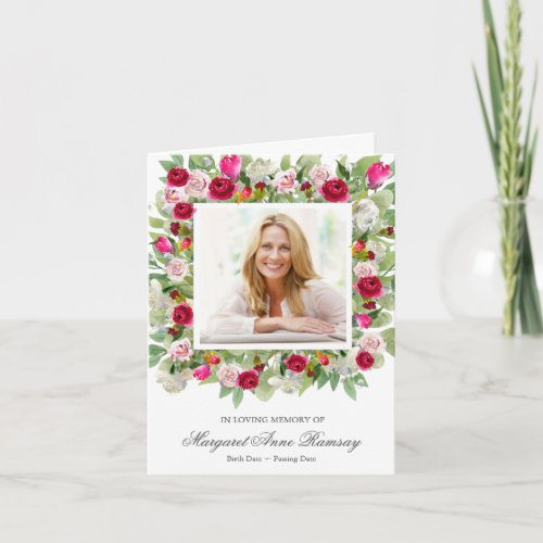 Funeral Thank You Cards  Pretty Pink Florals