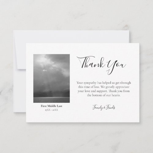 Funeral Thank You Cards w Custom Photo
