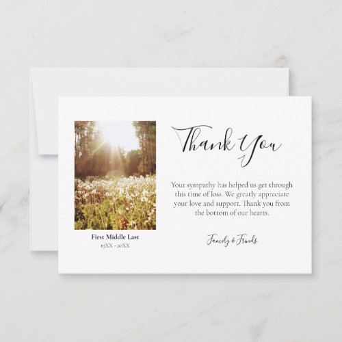 Funeral Thank You Cards w Custom Photo 2022