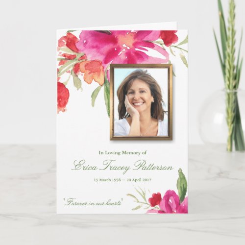 Funeral Thank You Cards  Watercolor Floral Photo