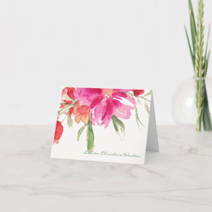 Funeral Thank You Cards Watercolor Florals 4 Zazzle Com