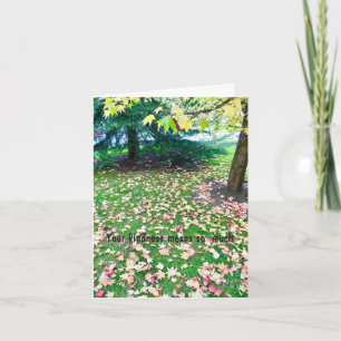 Funeral -Thank You from Family Autumn Leaves Letterpress Thank You Card