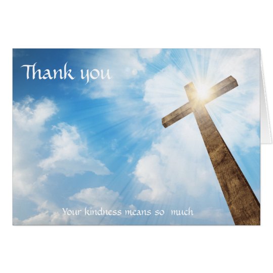 Funeral -Thank You from Family Christian Cross Card | Zazzle.com