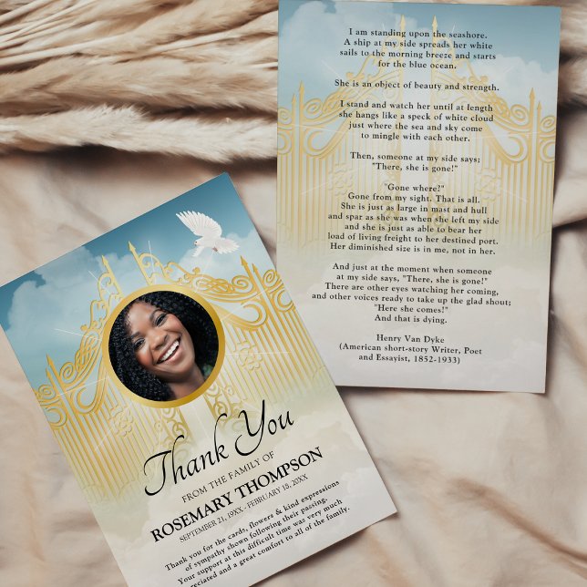 Funeral Thank You - Gates of Heaven Sympathy Card (Creator Uploaded)