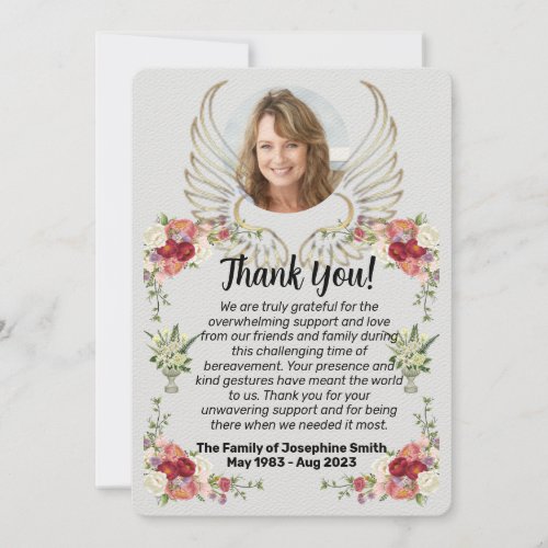 Funeral Thank You Message For Condolences Card
