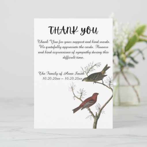 Funeral thank you note | Zazzle