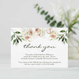 Funeral Thank You Note | Bereavement| Eucalyptus | Zazzle