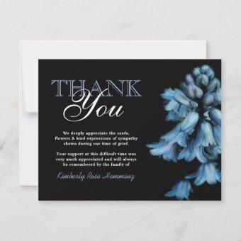 Funeral Thank You Note | Bluebell Flowers | Zazzle