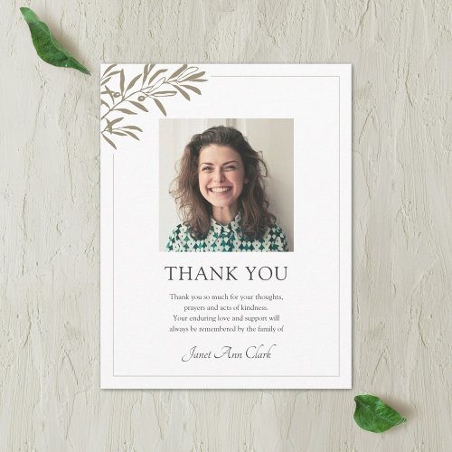 Funeral Thank You Note Card