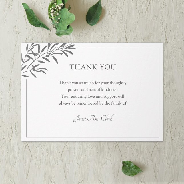 Funeral Thank You Note Card (Creator Uploaded)