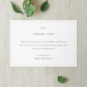Funeral Thank You Note Card   Watercolor