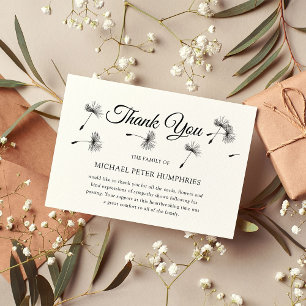 Funeral Thank You Note   Elegant Wish Memorial Card