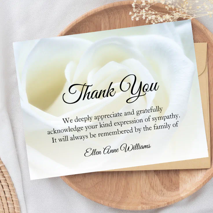 Funeral Thank You Note Grief Floral | Bereavement | Zazzle