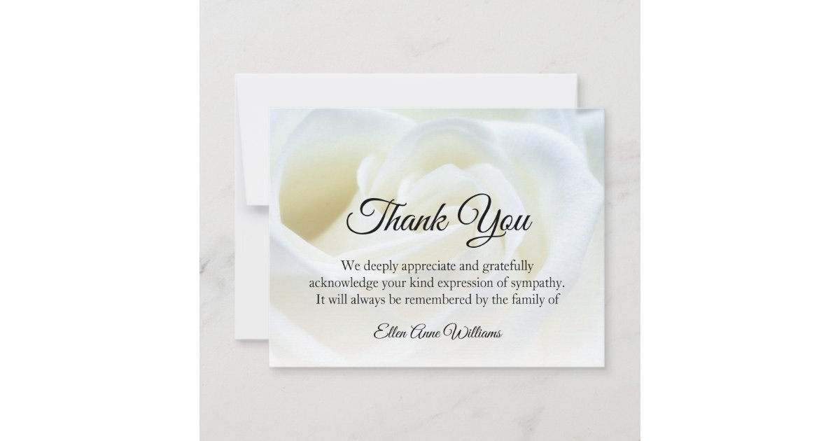 Funeral Thank You Note Grief Floral Bereavement