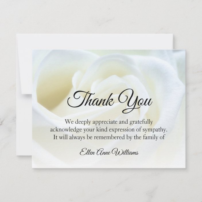 Funeral Thank You Note Grief Floral | Bereavement | Zazzle.com