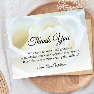 Funeral Thank You Note Grief Floral   Bereavement Card