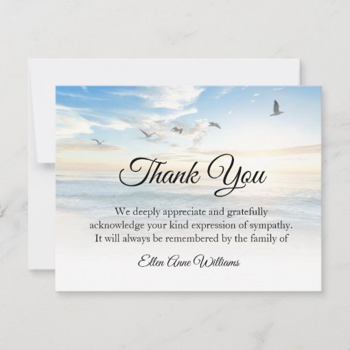 Funeral Thank You Note Grief Nature | Bereavement | Zazzle