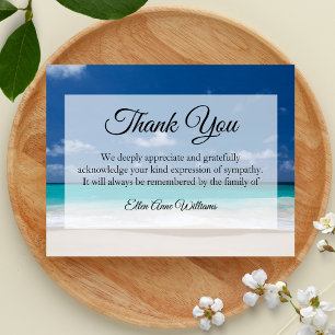 Funeral Thank You Note Grief Ocean Bereavement Card