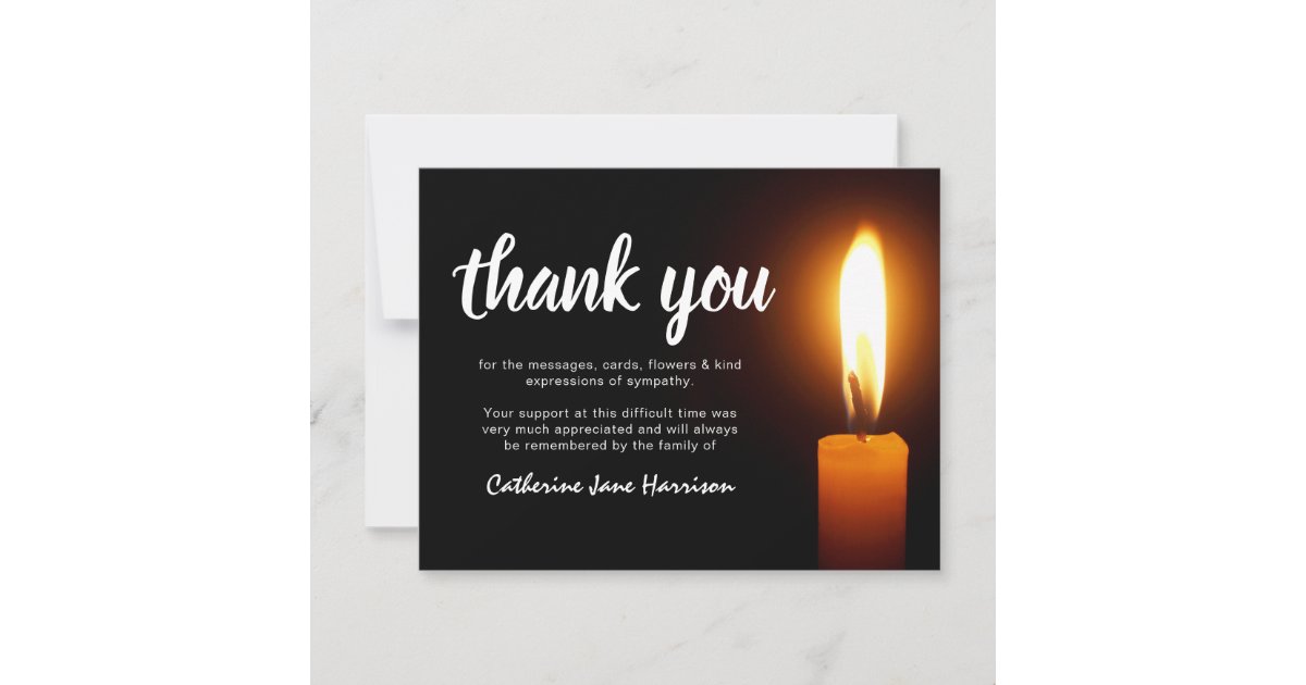 Funeral Thank You Note | Memorial Candle | Zazzle.com