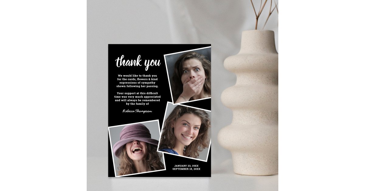 Funeral Thank You Note Memorial Photo Zazzle