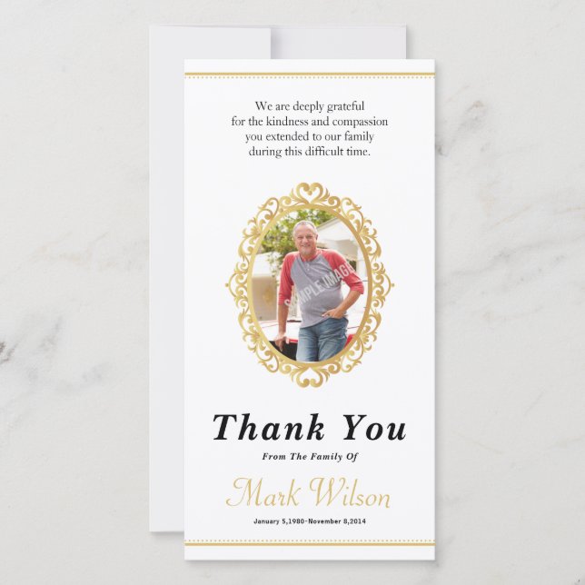 Funeral Thank You Photo Card (Front)