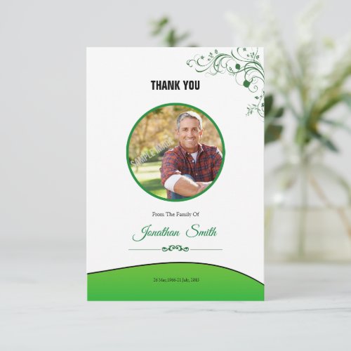 Funeral Thank You Photo Card